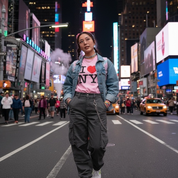 I Love NY Graphic Tee Pink Regular Fit - Picture 3 of 8